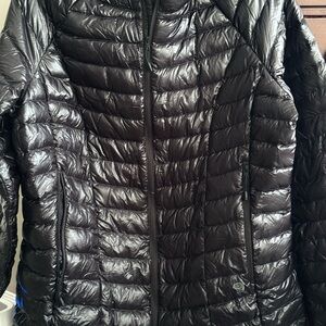 Mountain Hardwear Ghost Whisperer Shiny Black Puffer Jacket with hoody